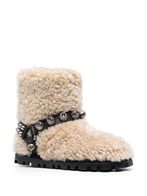 miu miu shearling boots|luxury shearling boots.